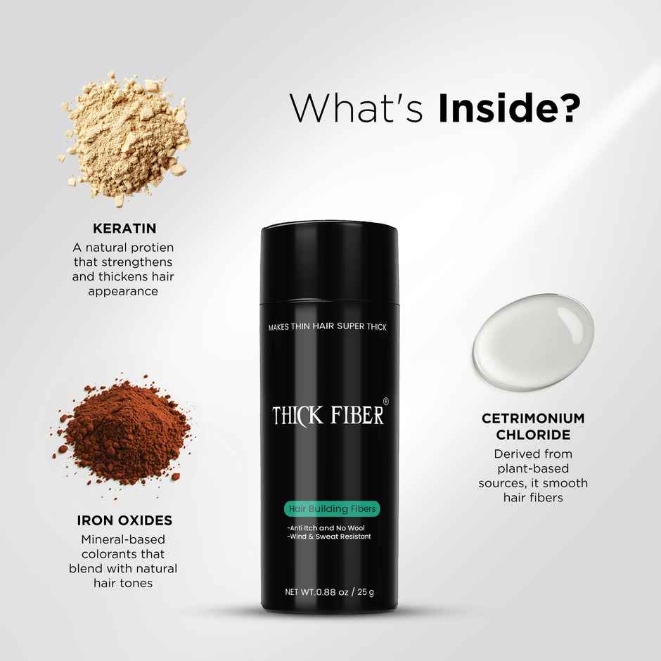 Thick Fiber Dark Brown For Thin Or Bald Spots Men And Women