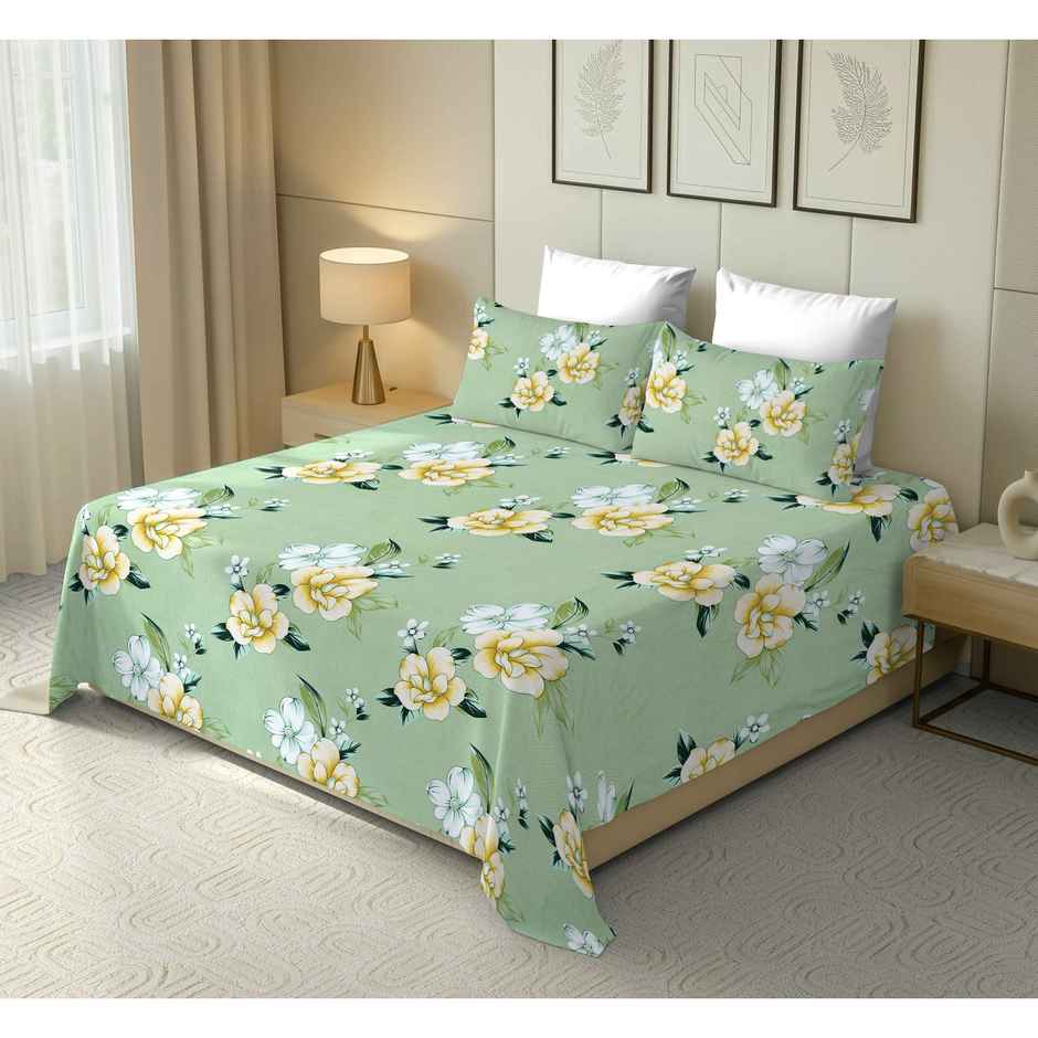 Dream Living 115 GSM Double Bedsheet Set |220 x 250 cm| With 2 Pillow Covers