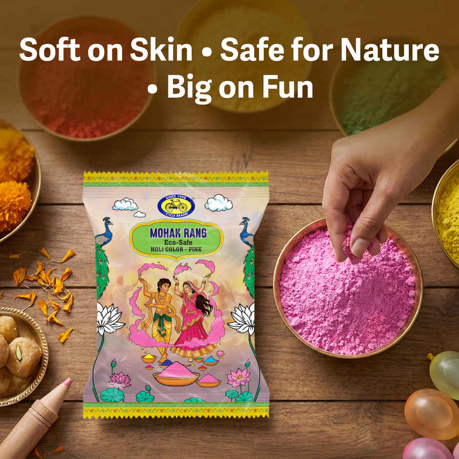 Mohak Rang Eco-Safe Holi Colour Pink | Cycle