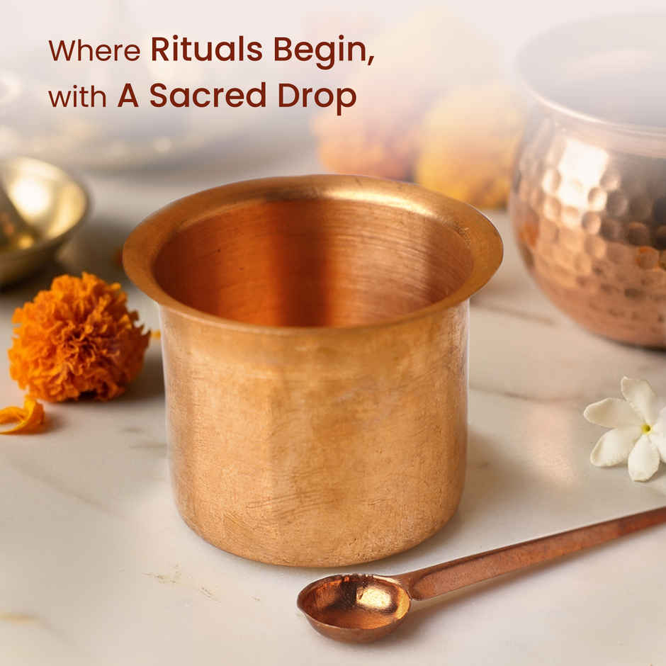 Copper Panchpatra with Spoon | Puja Utensil | Cycle