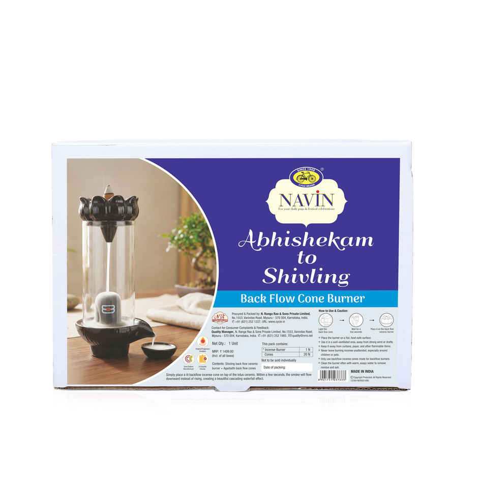 Shivling Abhisheka Ceramic Backflow Incense Cone Holder & Cones | From House of Cycle