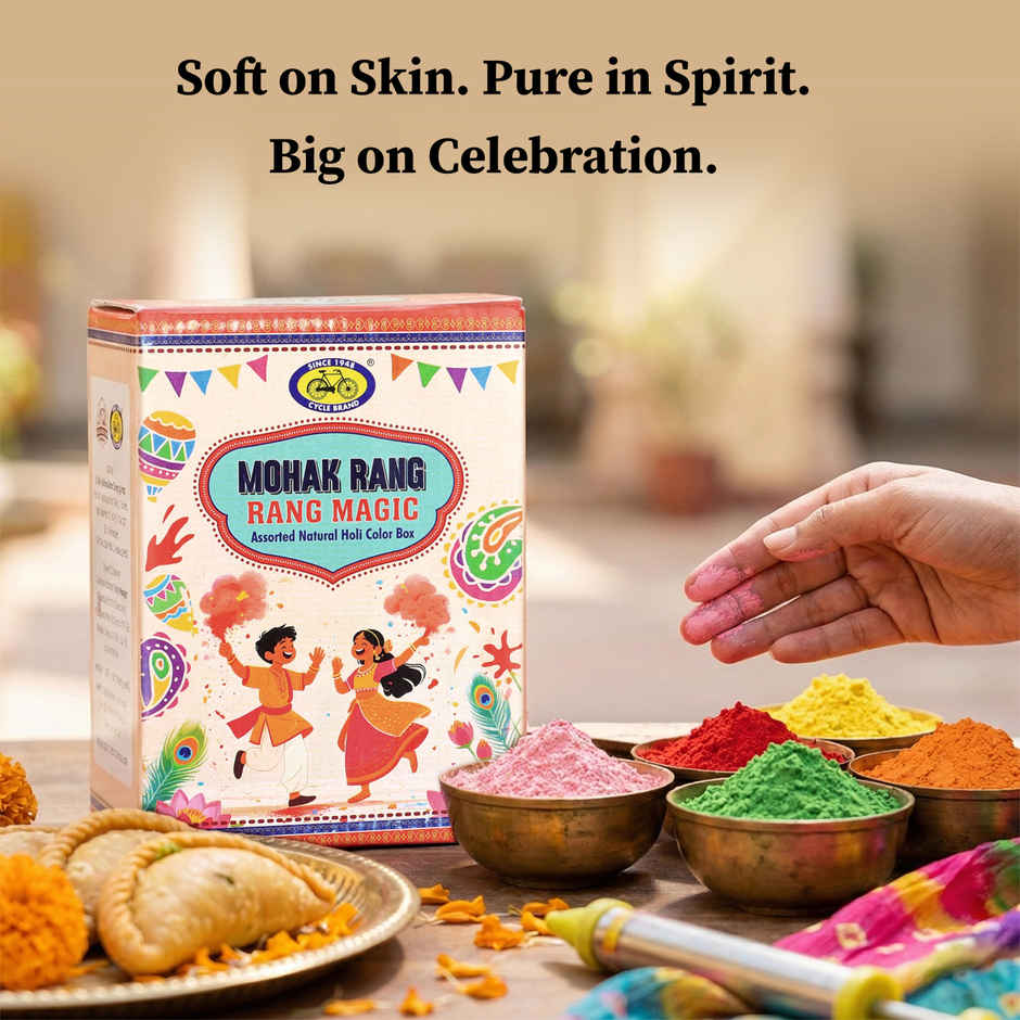 Mohak Rang Rang Magic Assorted Natural Holi Colour Box | 5 x 75 g | Cycle
