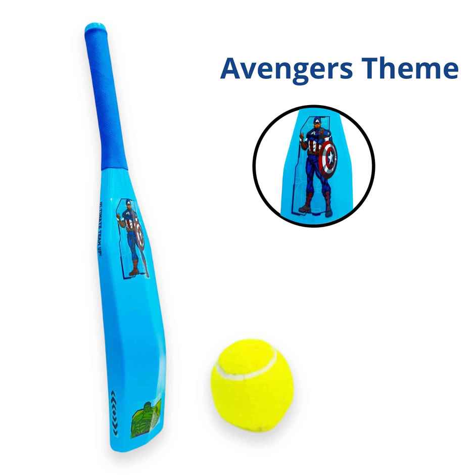 Kriiddaank Avenger Master Blaster - Cricket Bat & Ball Set with Marvel Avengers Graphics 3+ Years