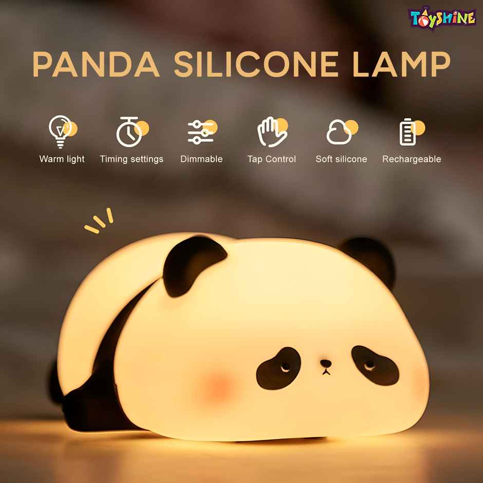 Toyshine Cute Panda Night Light Silicone Led Lamp With Timer - Rechargeable & Dimmable