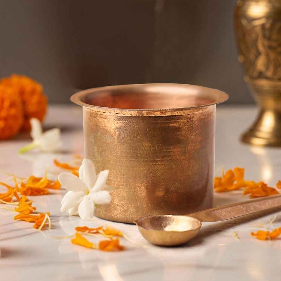 Copper Panchpatra with Spoon | Puja Utensil | Cycle