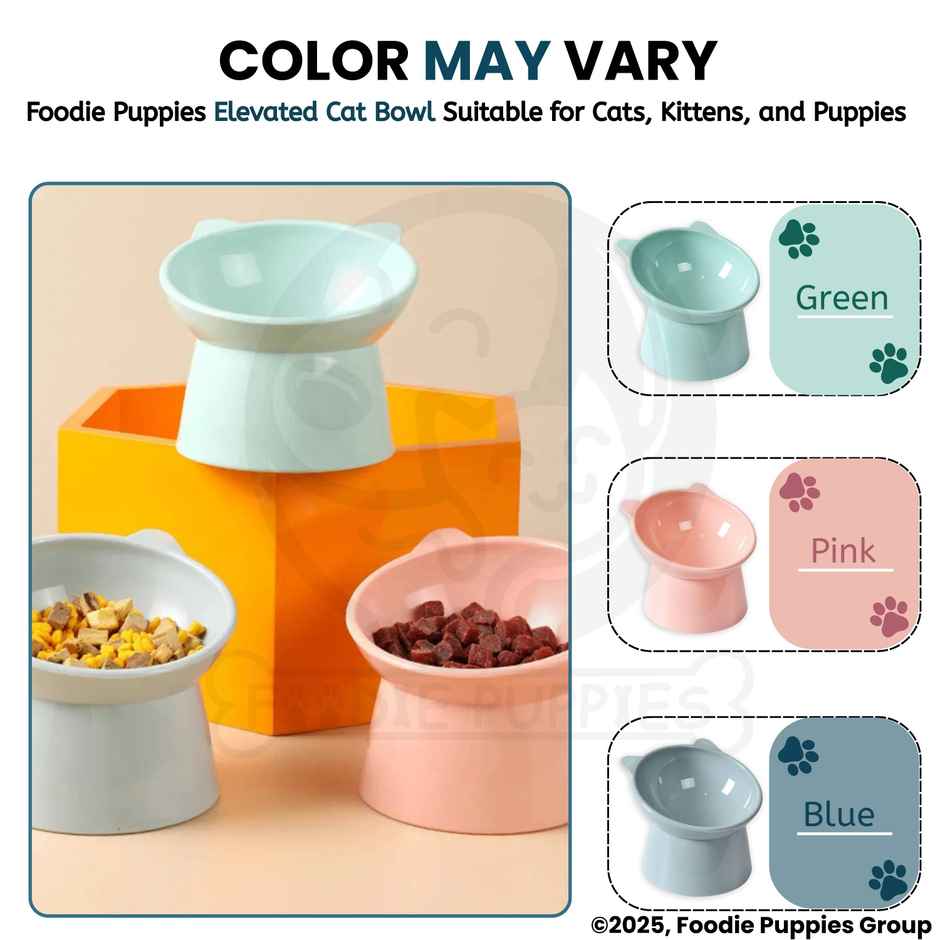 Foodie Puppies Elevated Pet Bowl 45 Degree Tilted Anti Vomiting Feeder