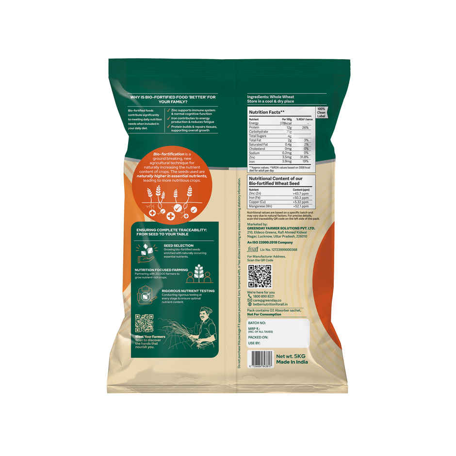 Better Nutrition Wheat Atta | High Protein | Rich in Iron & Zinc | No Maida