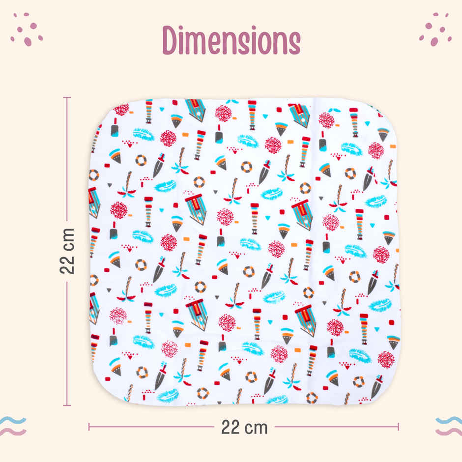 LuvLap Hosiery Cotton Cloth Premium Baby Wash Cloth for New Born Cherry Print