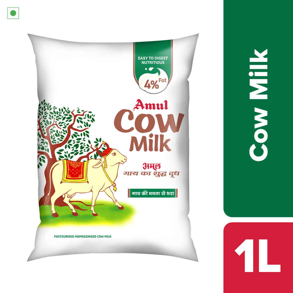 Amul Pasteurised Cow Fresh Milk | Pouch