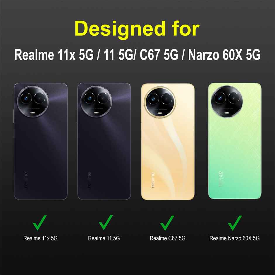 Zapcase Back Cover for Realme 11x 5G | Magic-Black