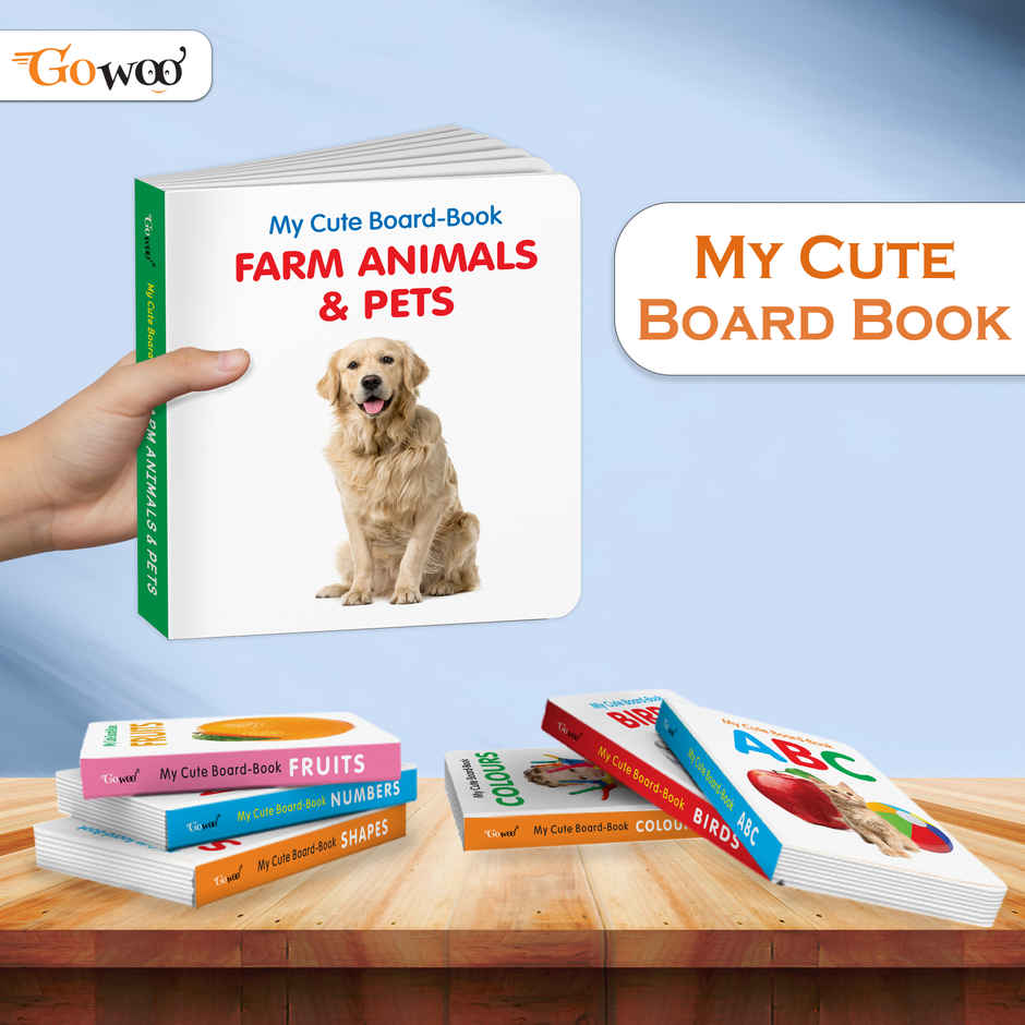 My Cute Board Book Farm Animals & Pets | Educational Picture Book | Baby Learning Board Book