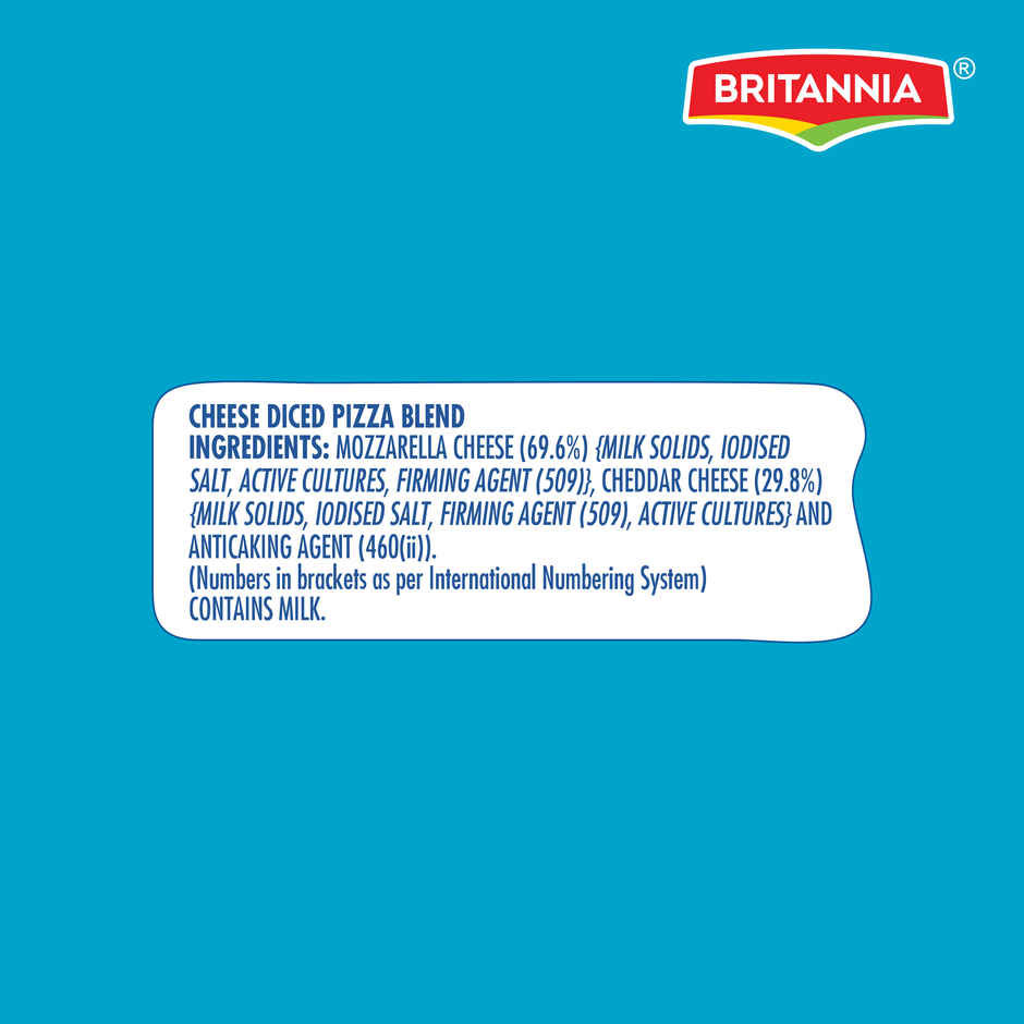 Britannia Laughing Cow Diced Mozzarella & Cheddar Pizza Cheese 1kg