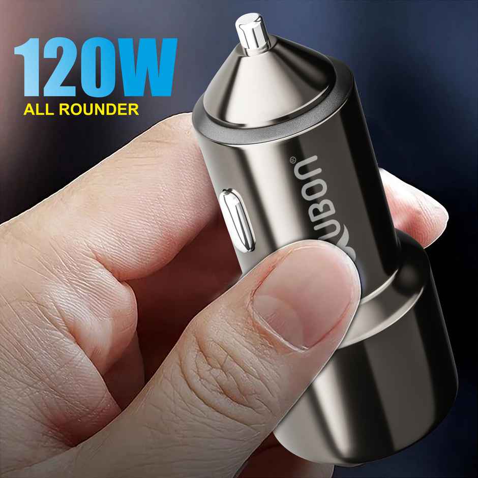 UBON Car Charger | 120W PD QC | Dual Ports USB & Type C
