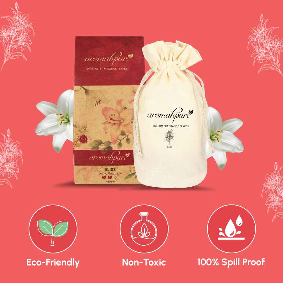 Aromahpure Premium Car Perfume Fragrance Flakes - Bliss - Floral Lilly | Last Upto 30 days Combo