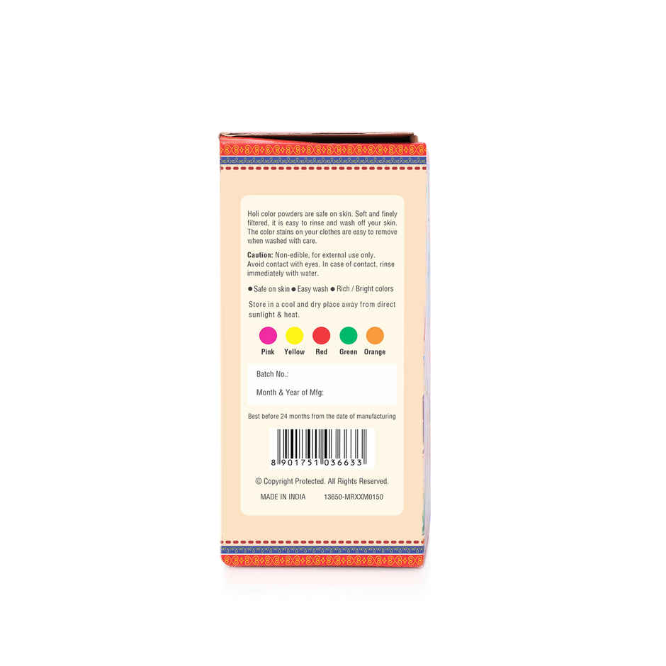 Mohak Rang Rang Magic Assorted Natural Holi Colour Box | 5 x 75 g | Cycle