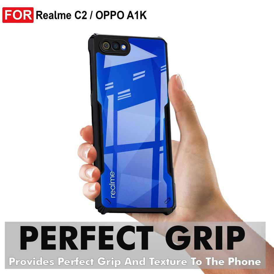 Zapcase Back Cover for Realme C2, OPPO A1K | Matte-Black