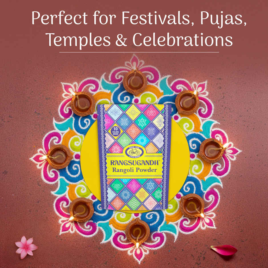 Rangoli Colour Powder Set | Rangoli Making Powder for Festivals & Home Decor | Cycle