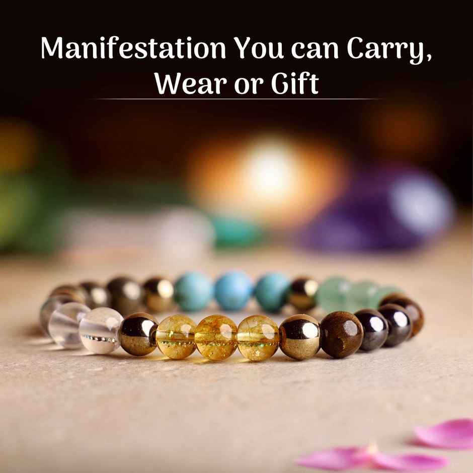 Cycle Pure Om Shanthi Dhan Yog Citrine & Aventurine Bracelet Attract Wealth | Natural Gemstones | Pack of 1 | Cycle