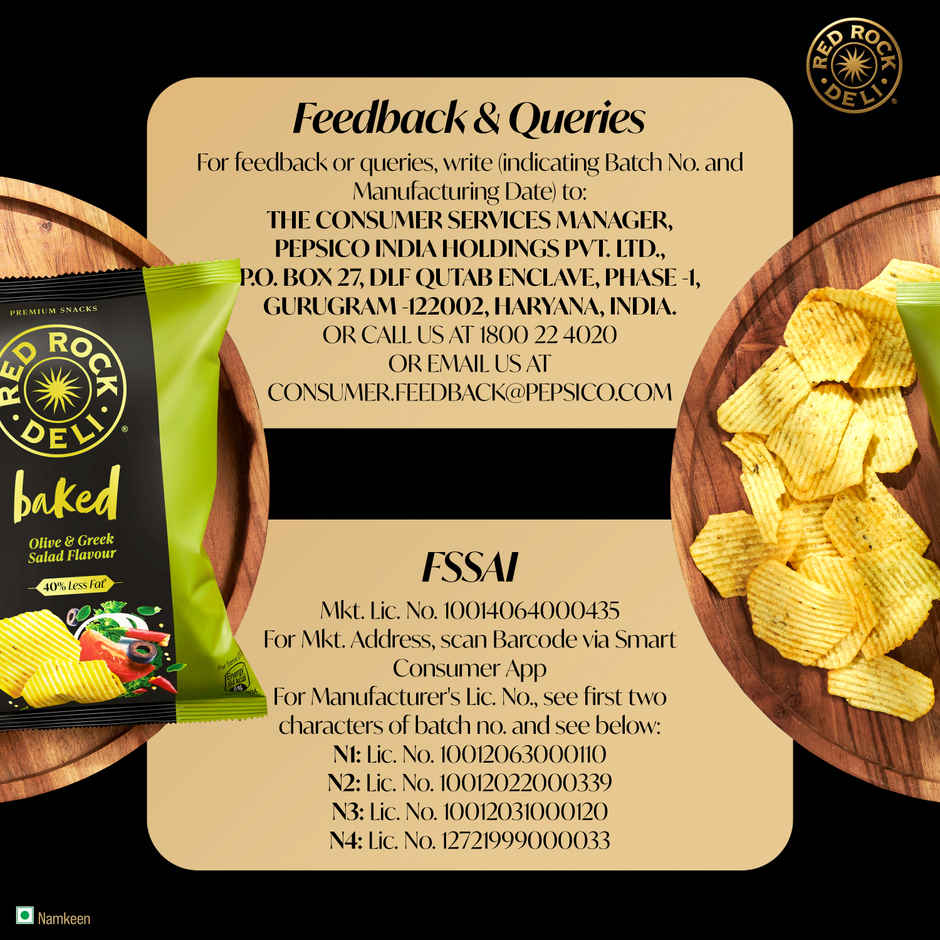 Red Rock Deli Baked Chips Greek Salad | 40% Less Fat Snacks