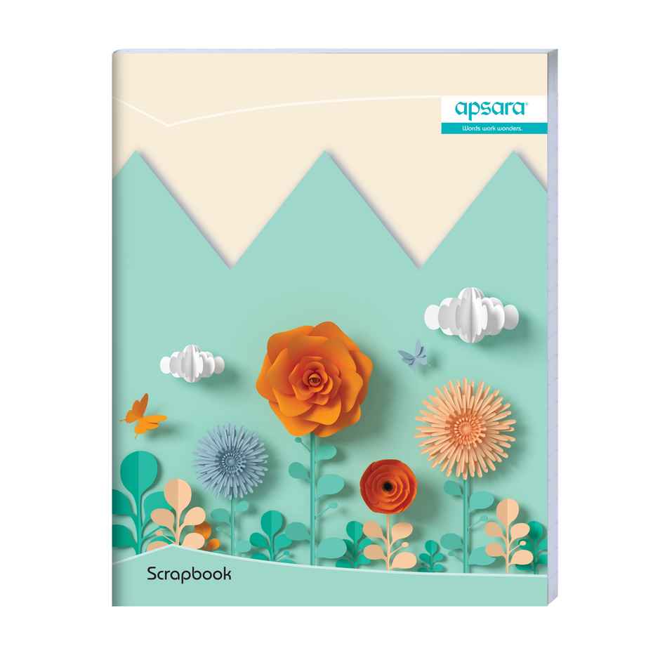 Apsara Scrapbook for Students | Center Staple | A4 Size Approx | Unruled | Assorted