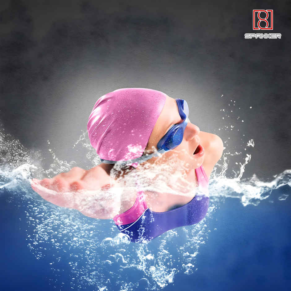 Spanker Sports Stretchable Silicone Swimming Cap, Anti-Slip Waterproof Swim Cap