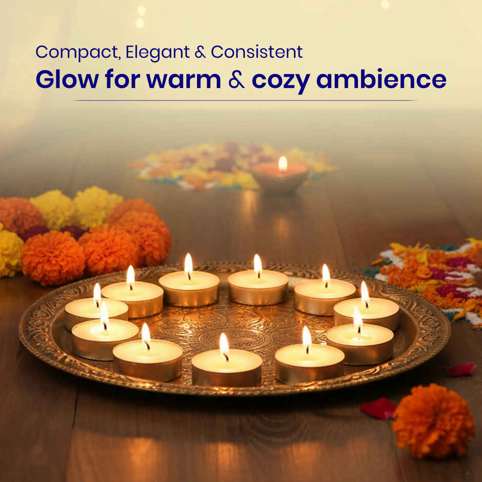 Navin Tealight Candles | Wax | Pack Of 50 | 8 g Each | Cycle