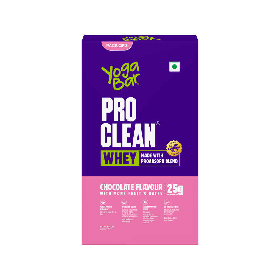 Yogabar Whey Protein - Wpi + Wpc Dark Chocolate Flavour Whey Protein With Zero Calorie Sweetener (105g) & Yogabar Whey Protein - Wpi + Wpc Dark Chocolate Flavour Whey Protein With Dates & Monk Fruit (105g) Combo