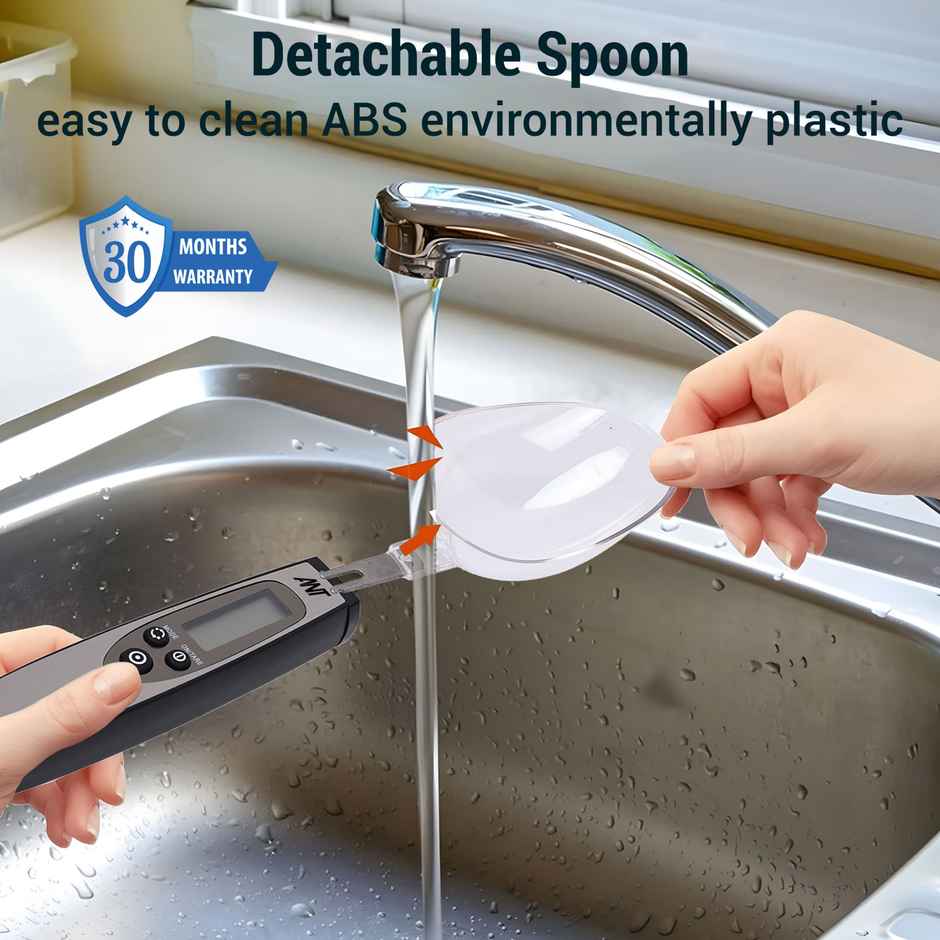 Ant AEKSS10 Digital Food Measuring Scoop Scale - Electronic Kitchen Measuring Spoon Scale | Grey