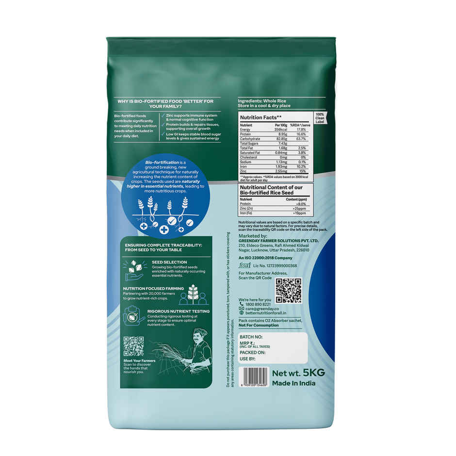 Better Nutrition Low GI Basmati Rice | High Protein | Rich in Zinc | 2kg
