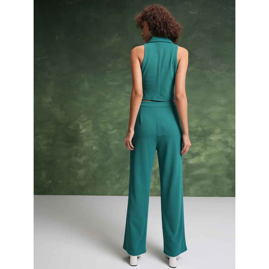 Tokyo Talkies Women's Vest Blazer With Trousers | Green - M