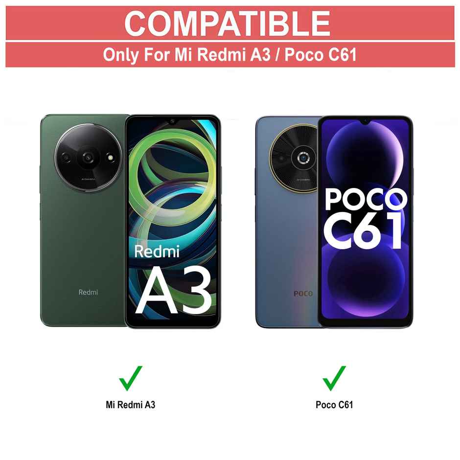 Zapcase Back Cover for Redmi A3 | Matte-Black