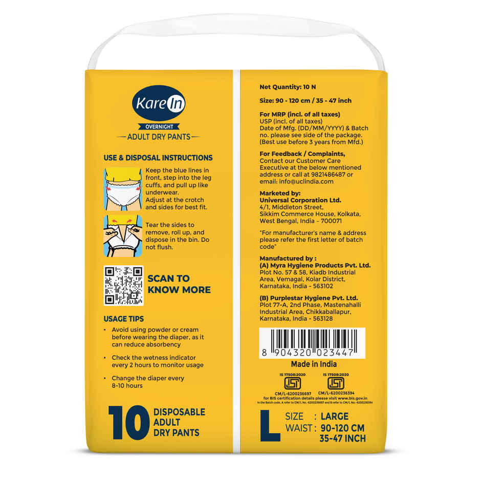KareIn Overnight Adult Diaper Pants | Large