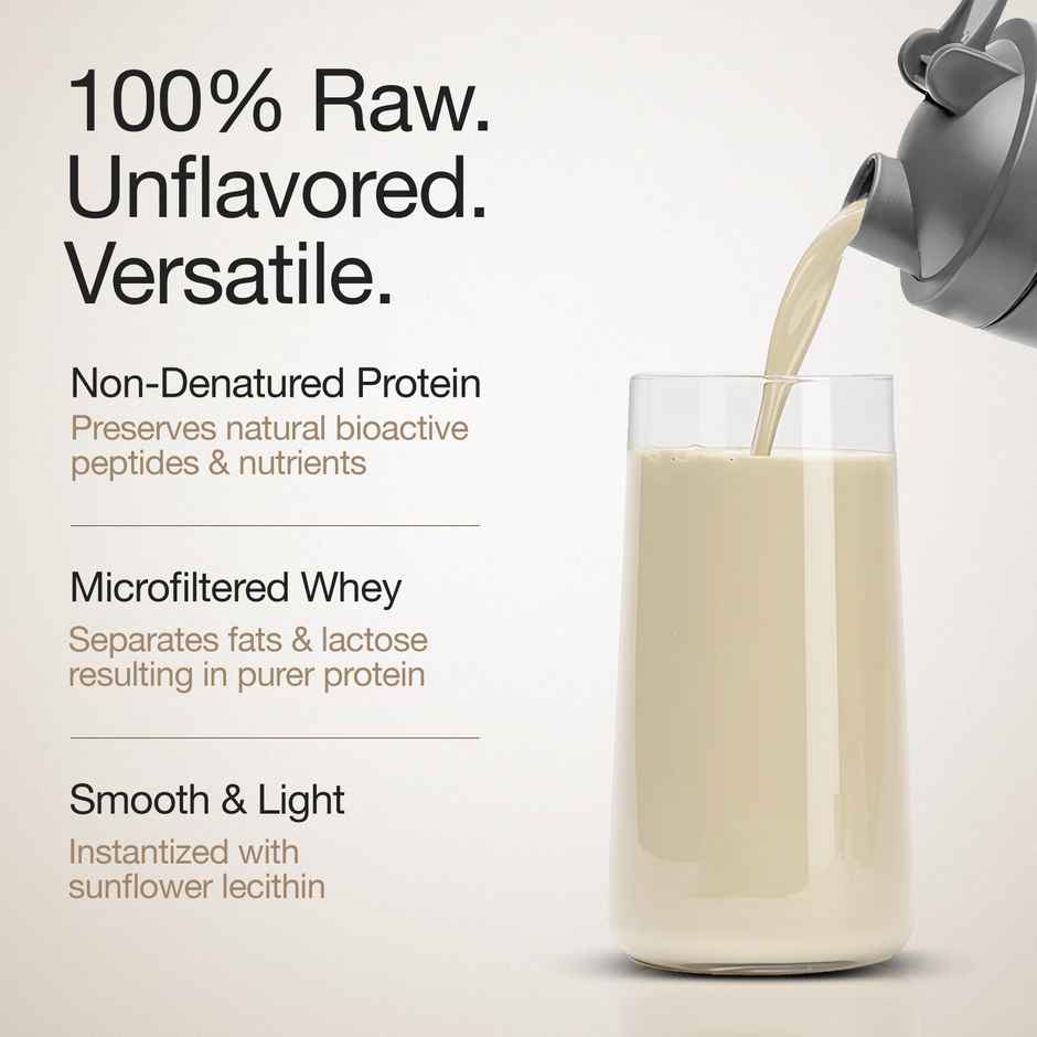 Wellbeing Nutrition 100% Raw Whey Protein Concentrate - Unflavoured | 27G Protein - 12.7G EAA