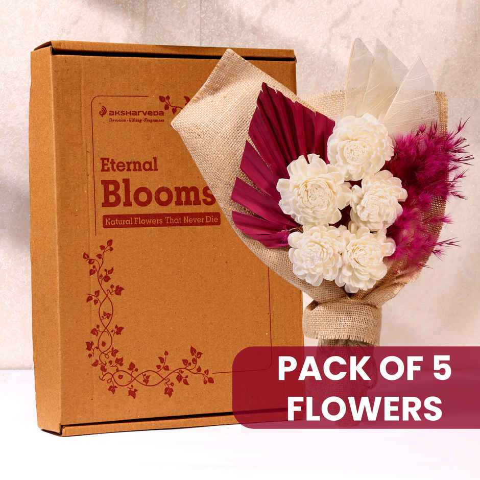 Ivory Blush Natural Dried Flowers Bouquet | Eternal Blooms