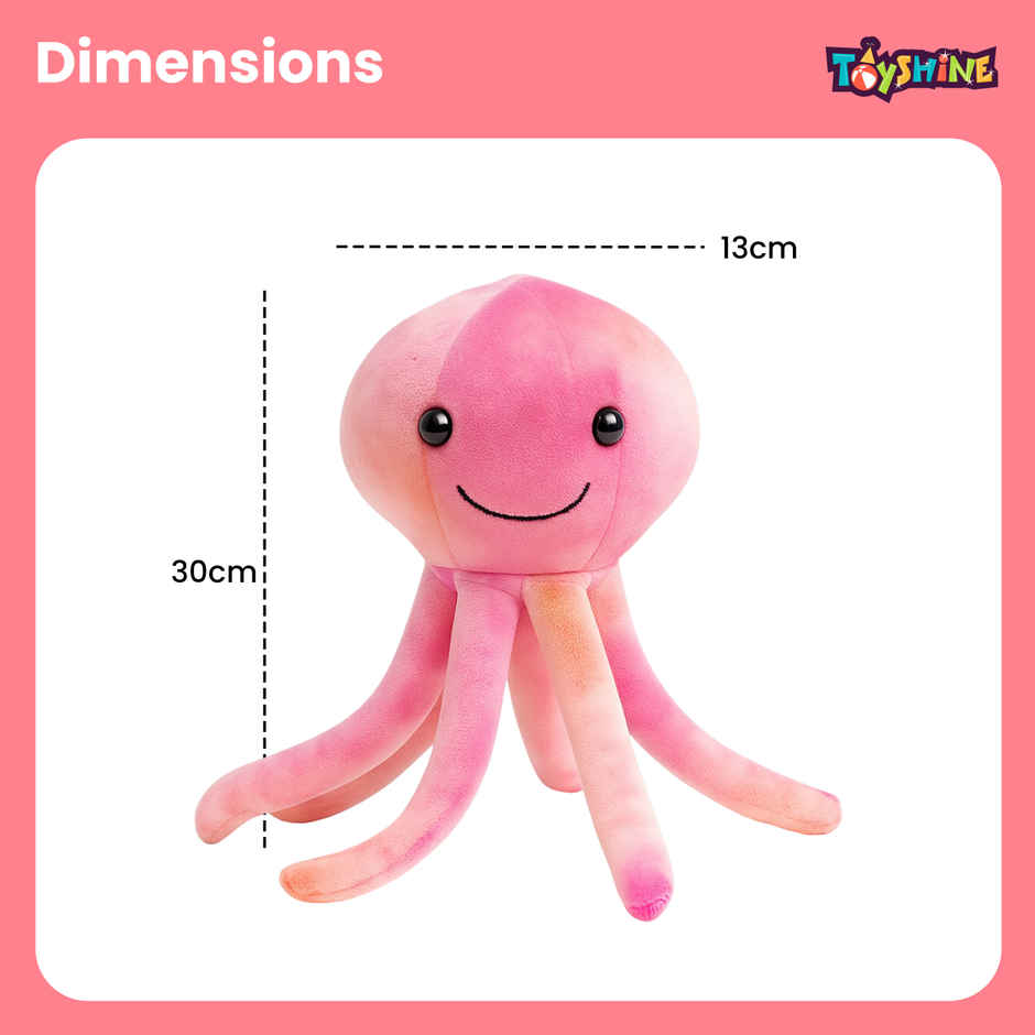 Spanker Octopus Soft Toy | Cute Tie Dye Plush for Kids Room Decor | Pink - 30 cm