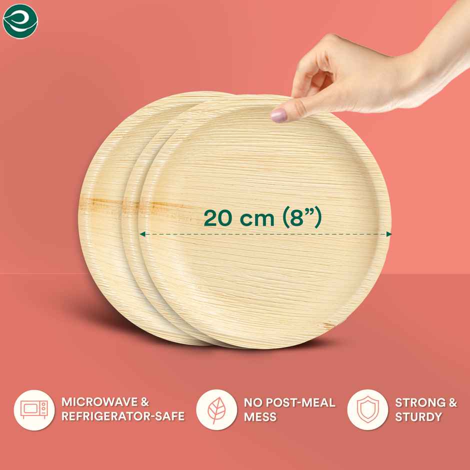 Palm Leaf Plate | Round | 8 inch | 10 Count | Eco Soul