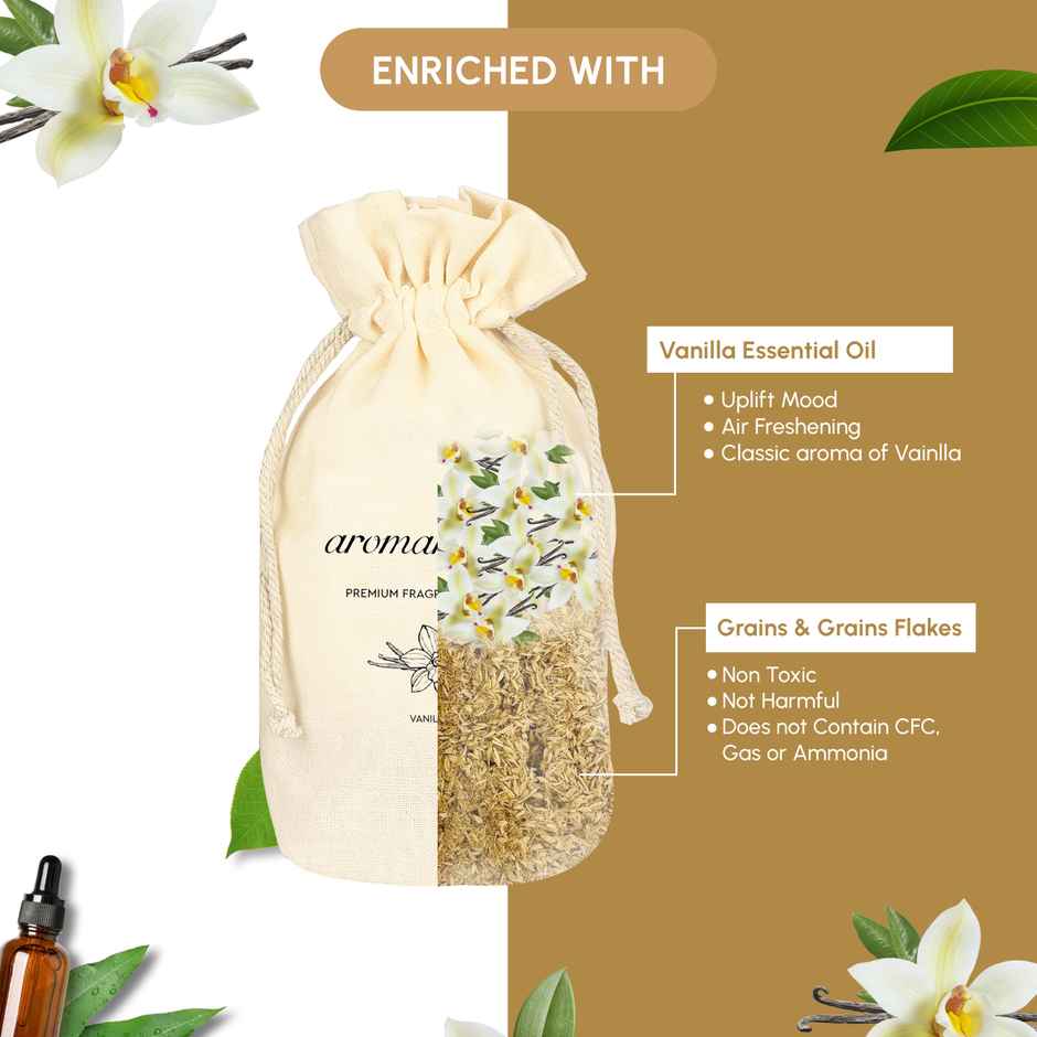 Aromahpure Premium Car Perfume Fragrance Flakes - Vanilla Fantasy | Last Upto 30 days