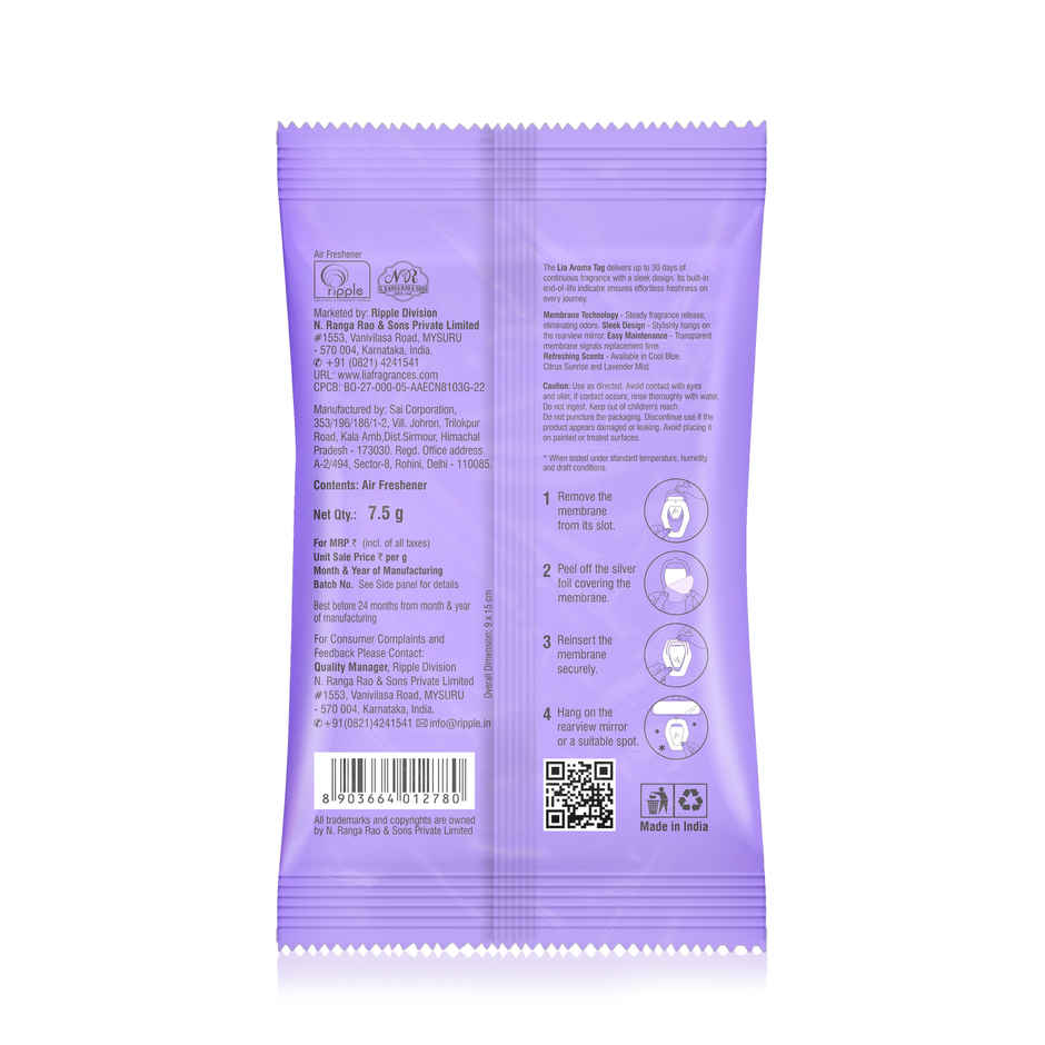 Lia Aroma Tag Lavender Mist | From House of Cycle
