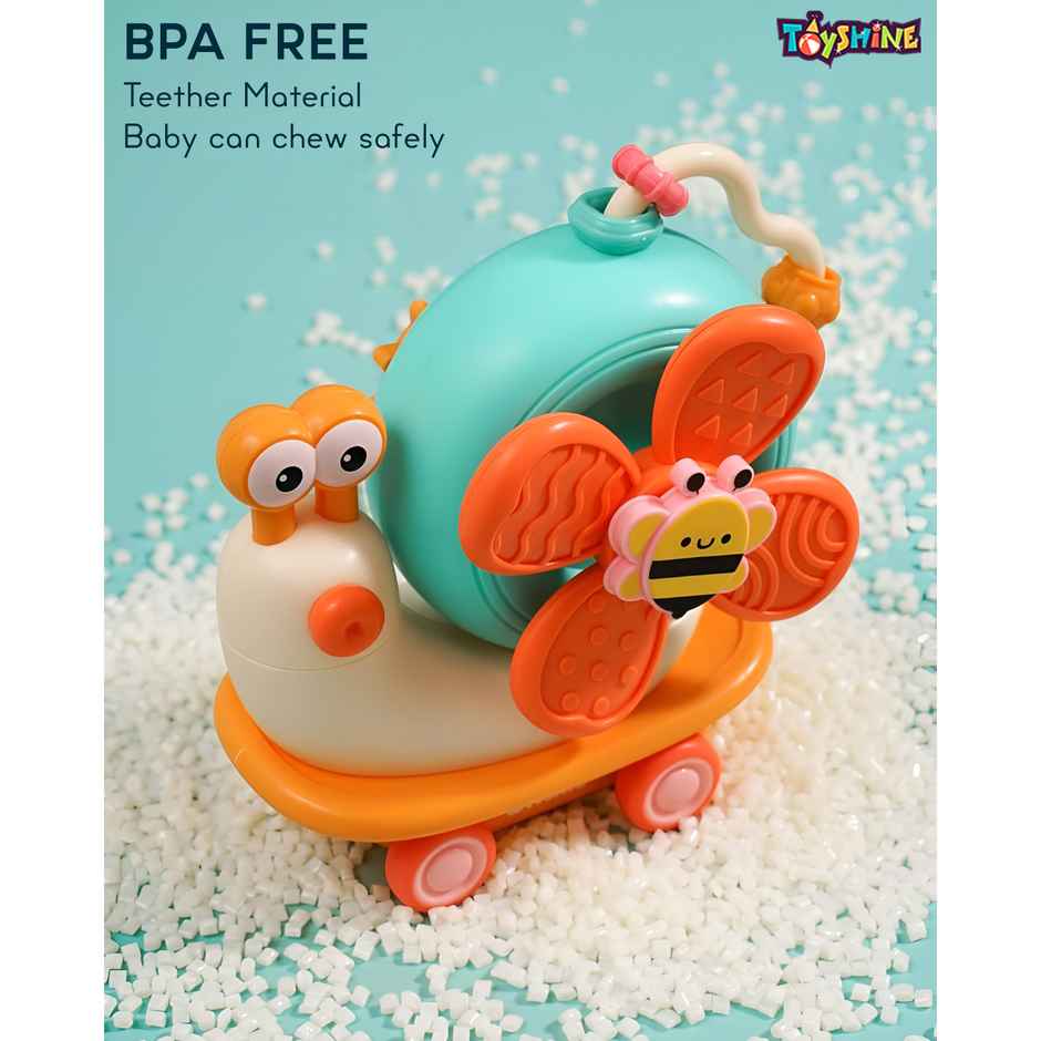 Toyshine Sensory High Chair Snail Toy With Suction Cup - Montessori Spinner Toy