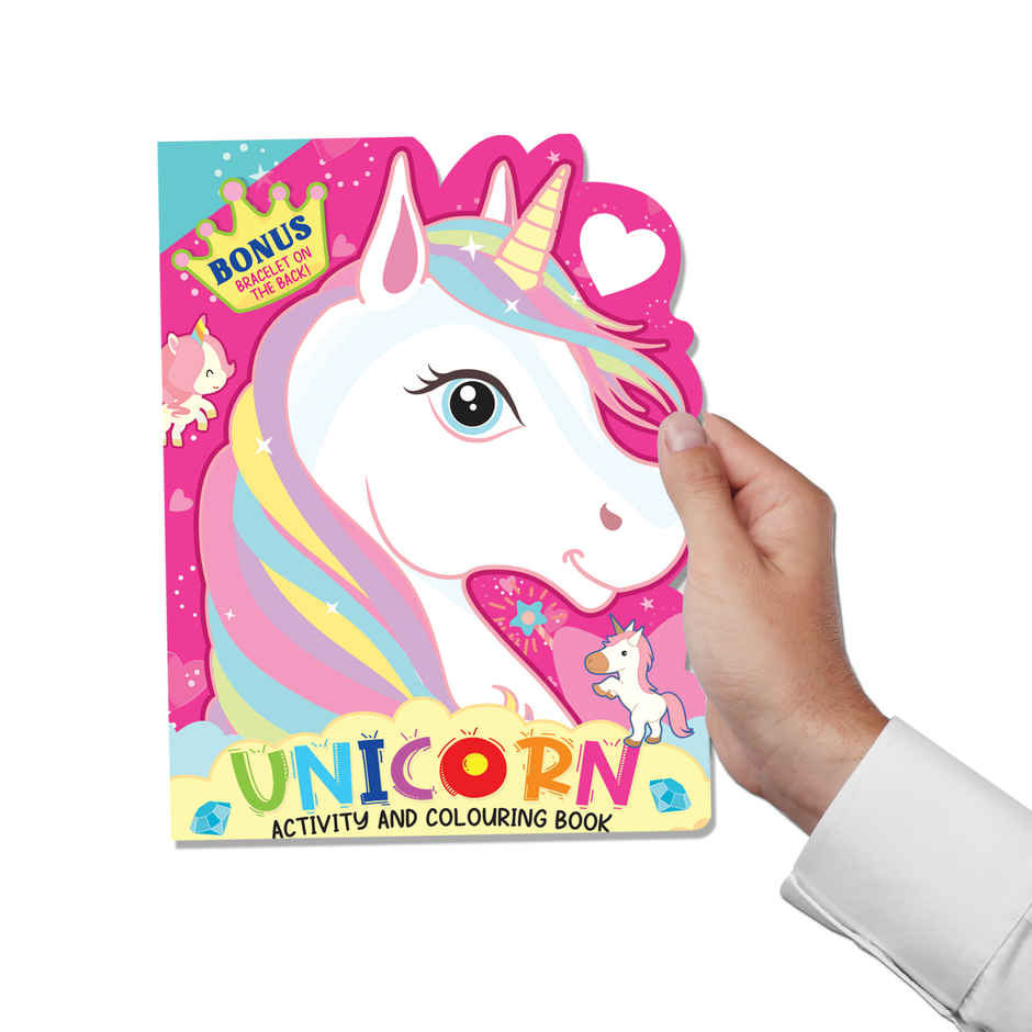 Dreamland Unicorn Activity and Colouring Book Die Cut Shape 48 Pages