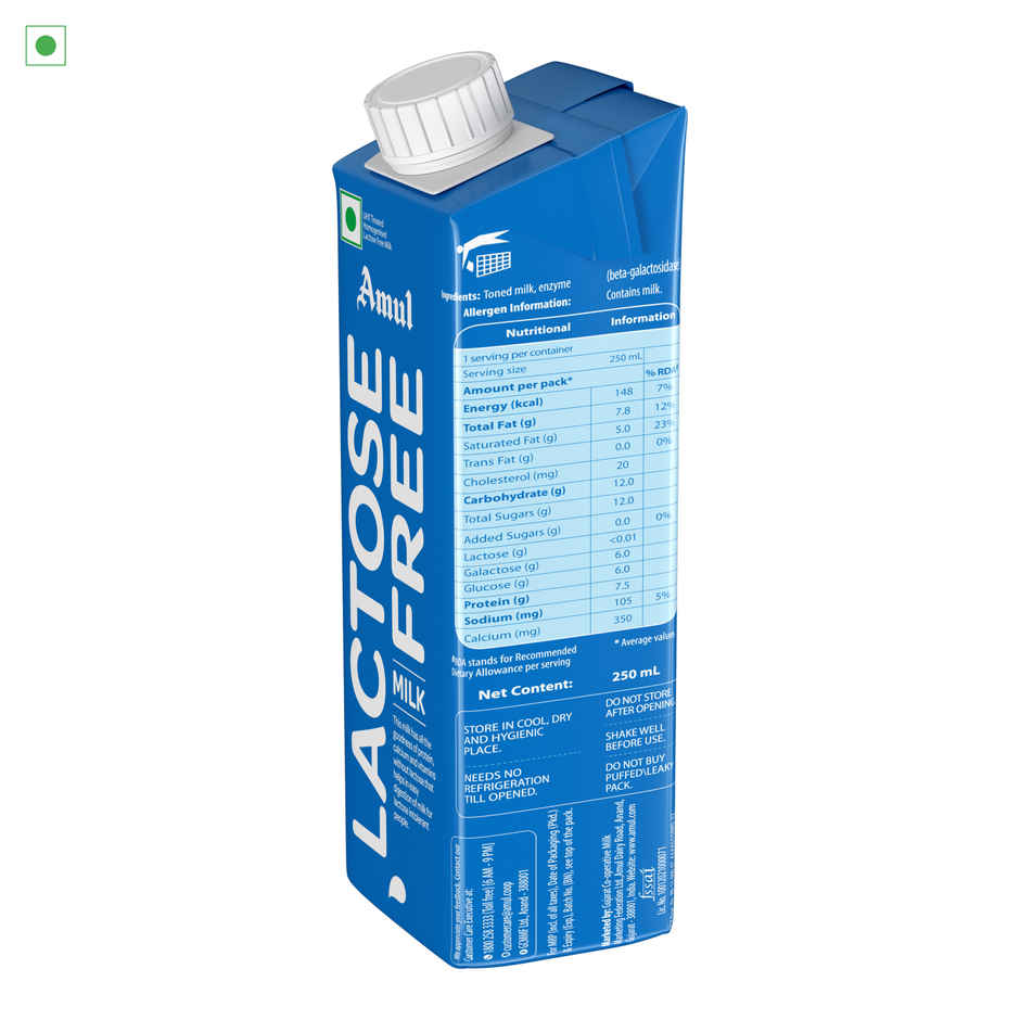 Amul Lactose Free Milk (Tetra Pack)