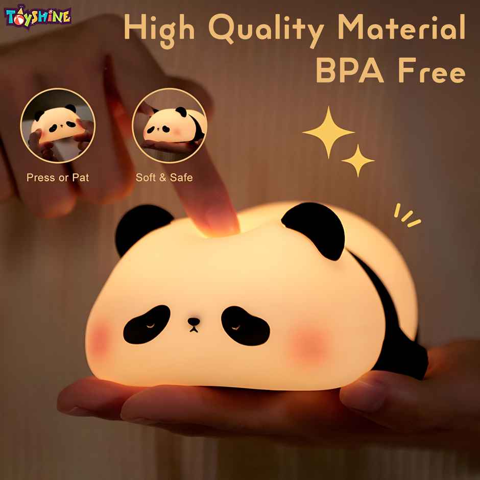 Toyshine Cute Panda Night Light Silicone Led Lamp With Timer - Rechargeable & Dimmable