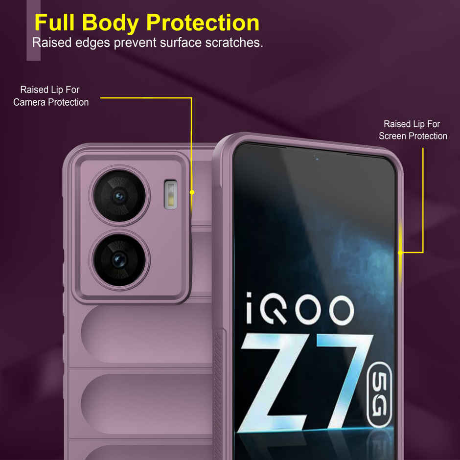 Zapcase Back Cover for iQOO Z7 5G | iQOO Z7s 5G | Magic-Lavender
