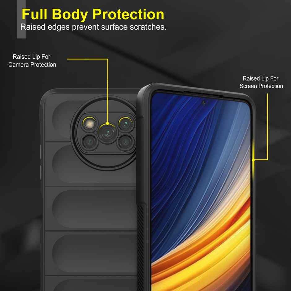 Zapcase Back Cover for Poco X3 | Poco X3 Pro | Magic-Black