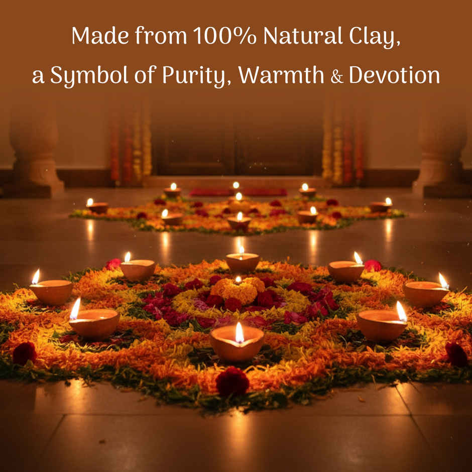 Navin Handmade Mitti Diya | Kacha Diya | Traditional | Clay | Pack Of 12 | Cycle