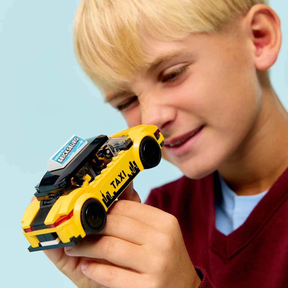 LEGO City Yellow Taxi Model Car Kit with 2 Minifigures 60487