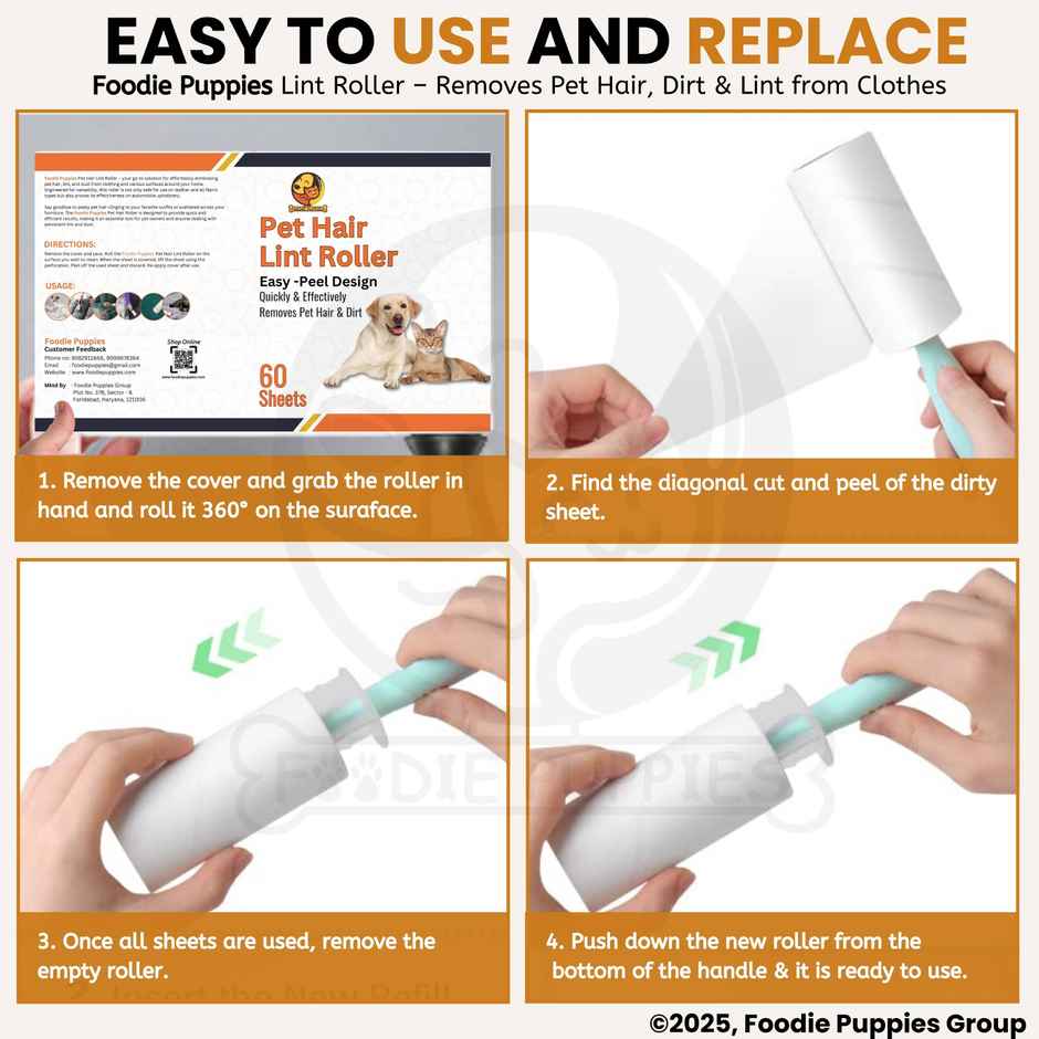 Foodie Puppies Pet Hair Remover Lint Roller