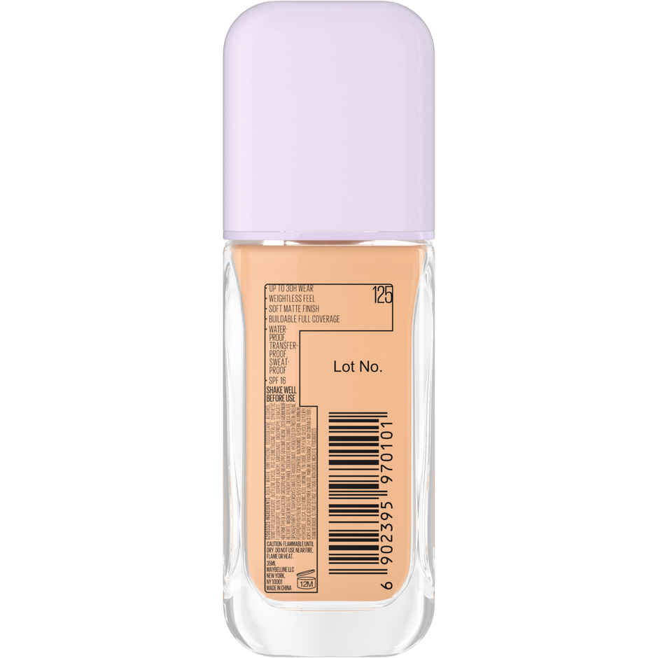 Maybelline Super Stay Lumi Matte Foundation 30H Longwear Light As Air, 125