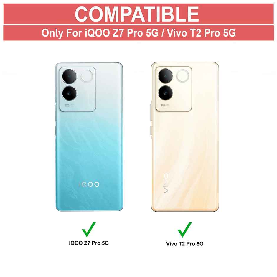 Zapcase Back Cover for iQOO Z7 Pro 5G and VIVO T2 Pro 5G | Matte-Black