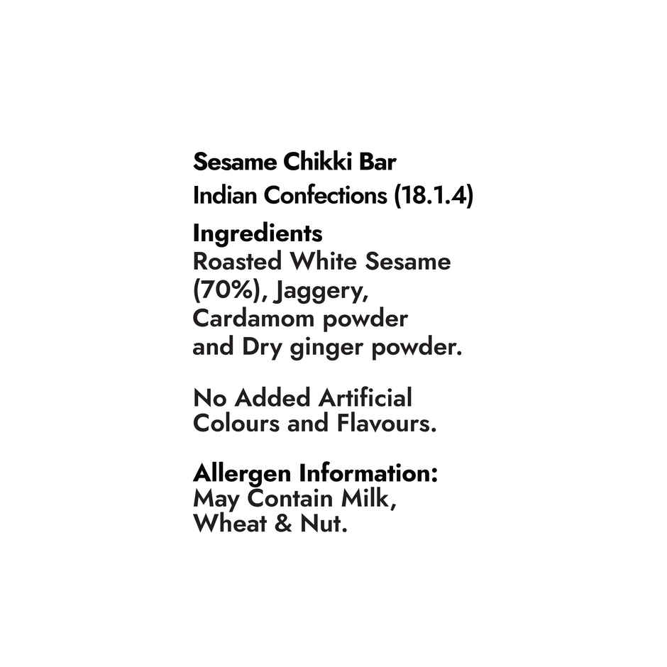 Sweet Karam Coffee White Sesame Chikki Bar | No White Sugar